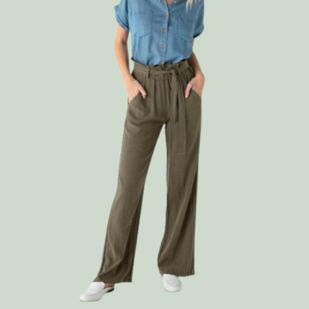 THREAD & SUPPLY Dora Tie Pants in Olive
